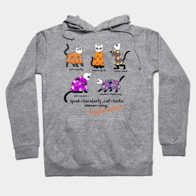 Halloween Cute Cat Hoodie by JanaeLarson